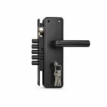 Union Matt Black steel door lock
