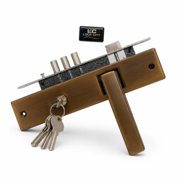 Union Matt Black steel door lock